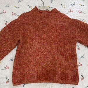 Orange and Red Turtleneck Sweater